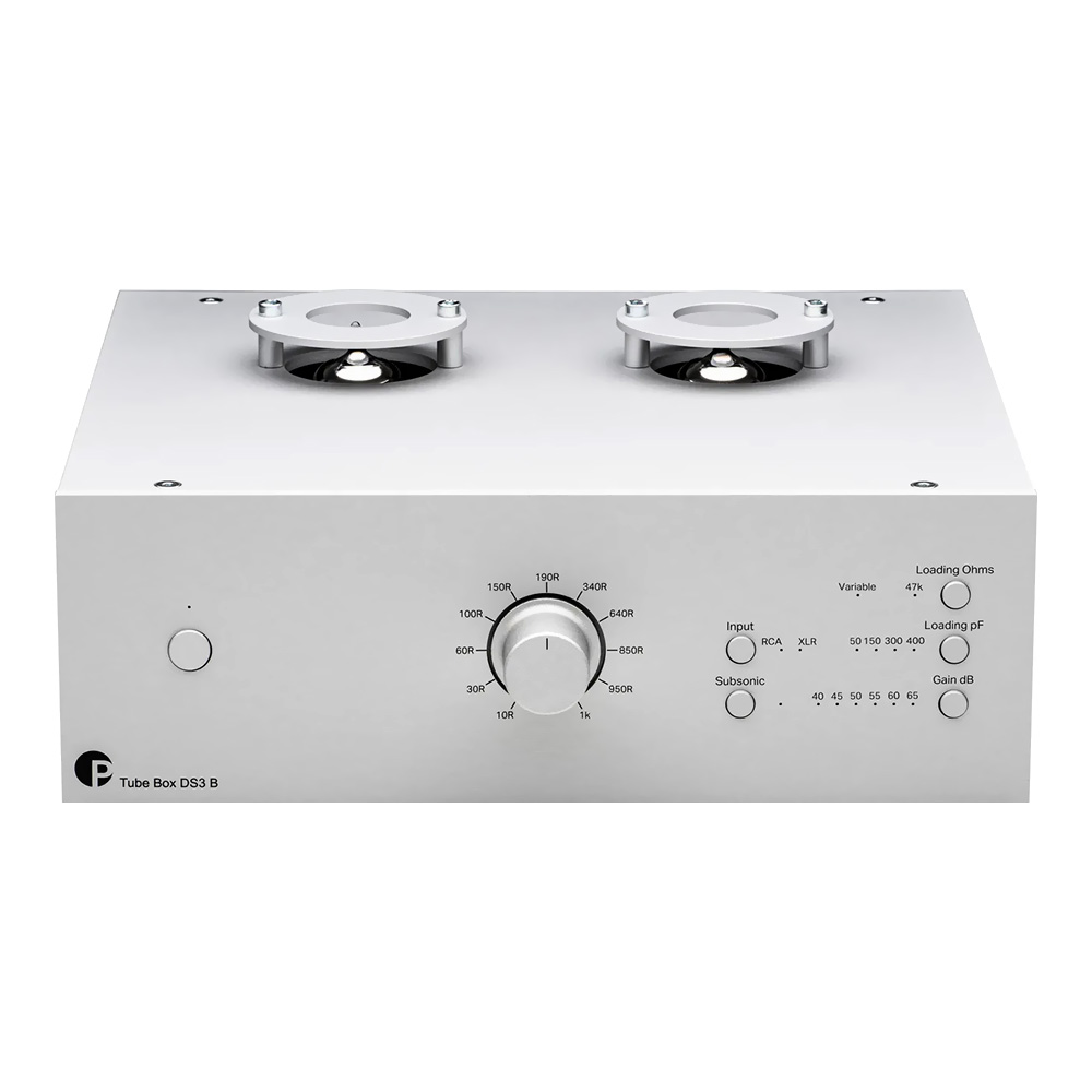 Préampli phono Pro-Ject Tube Box DS3 B gris face avant