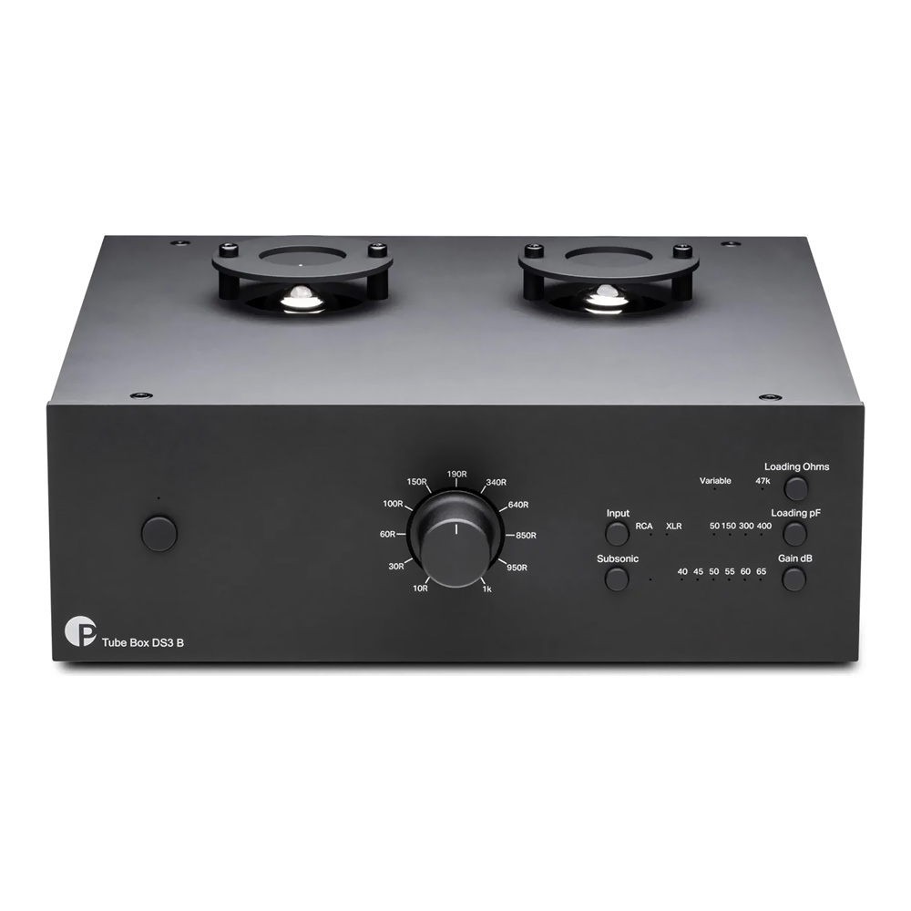 Préampli phono Pro-Ject Tube Box DS3 B noir face avant