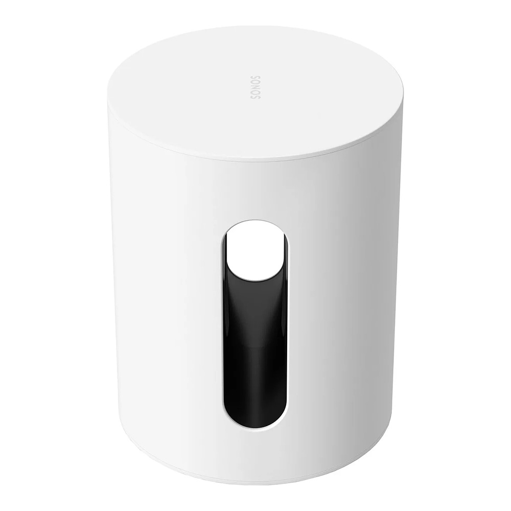 Sonos Sub Mini face avant inclinée blanc