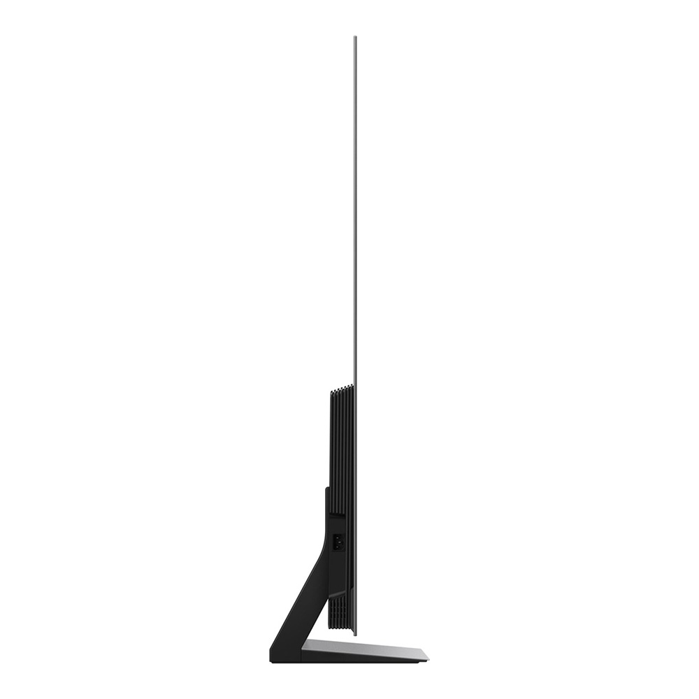 Téléviseur OLED Samsung QE83S93D vue de coté sur le profil LaserSlim