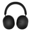 Vue de face du Sonos Ace noir aligné avec une symétrie parfaite des oreillettes
