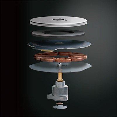Vue éclatée du moteur Direct Drive sans noyau de Technics
