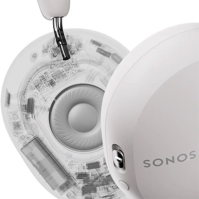 Vue translucide illustrant les transducteurs dynamiques du Sonos Ace
