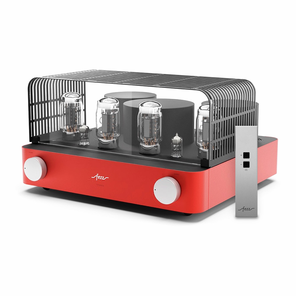 Amplificateur intégré à tubes Fezz Titania EVO Burning Red avec grille et télécommande