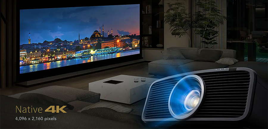 Projection 4K native du vidéoprojecteur JVC DLA NZ500