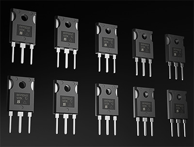 Vue des 5 paires de MOSFET haute intensité par canal