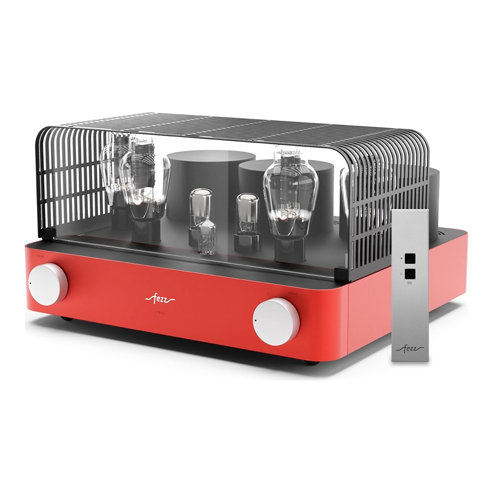 Amplificateur intégré à tubes Fezz Lybra 300B finition Burning Red avec grille amovible et télécommande