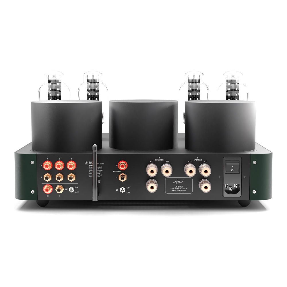 Amplificateur intégré à tubes Fezz Lybra 300B finition EverGreen face arrière