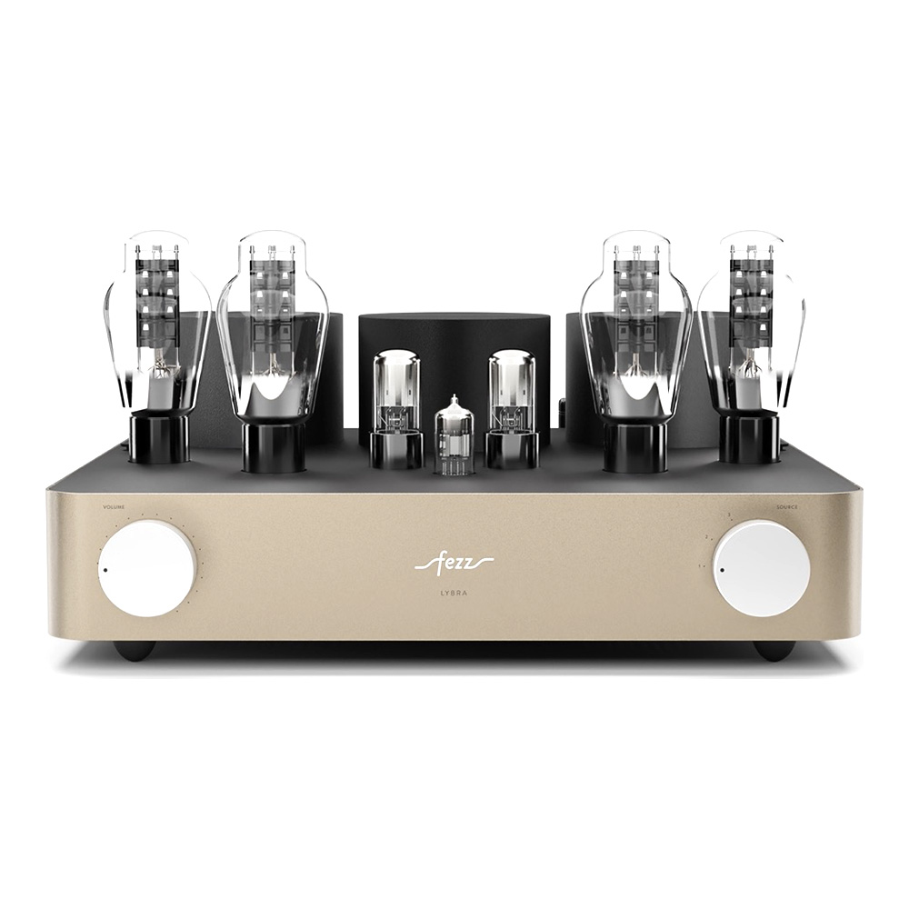 Amplificateur intégré à tubes Fezz Lybra 300B finition Sunlight face avant