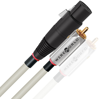 Connectique du Wireworld Solstice 10 avec prise RCA plaquée or et XLR sécurisé