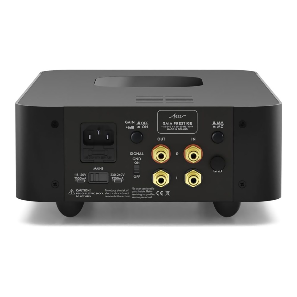 Préamplificateur phono Fezz Gaia Prestige finition Black Ice face arrière