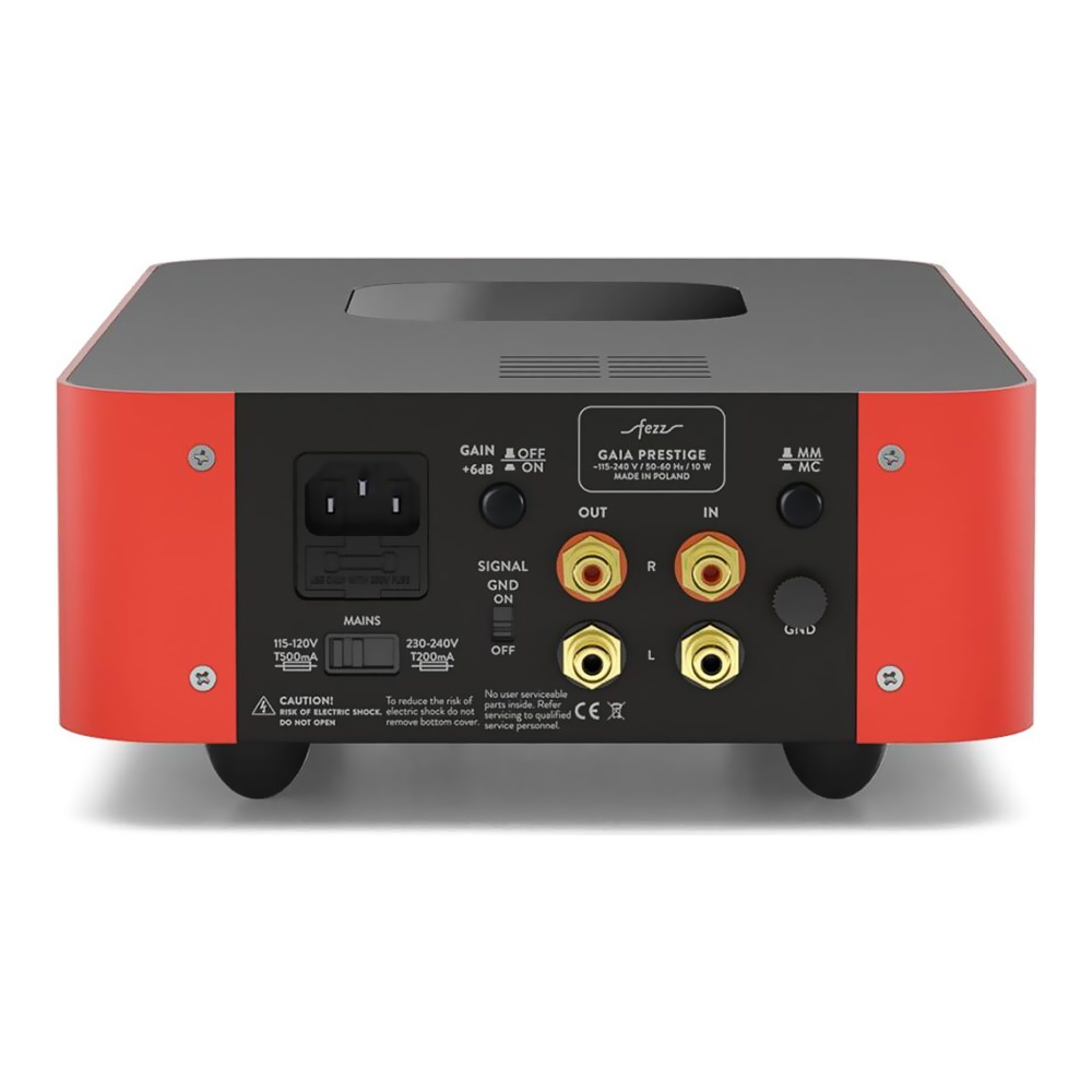 Préamplificateur phono Fezz Gaia Prestige finition Burning Red face arrière