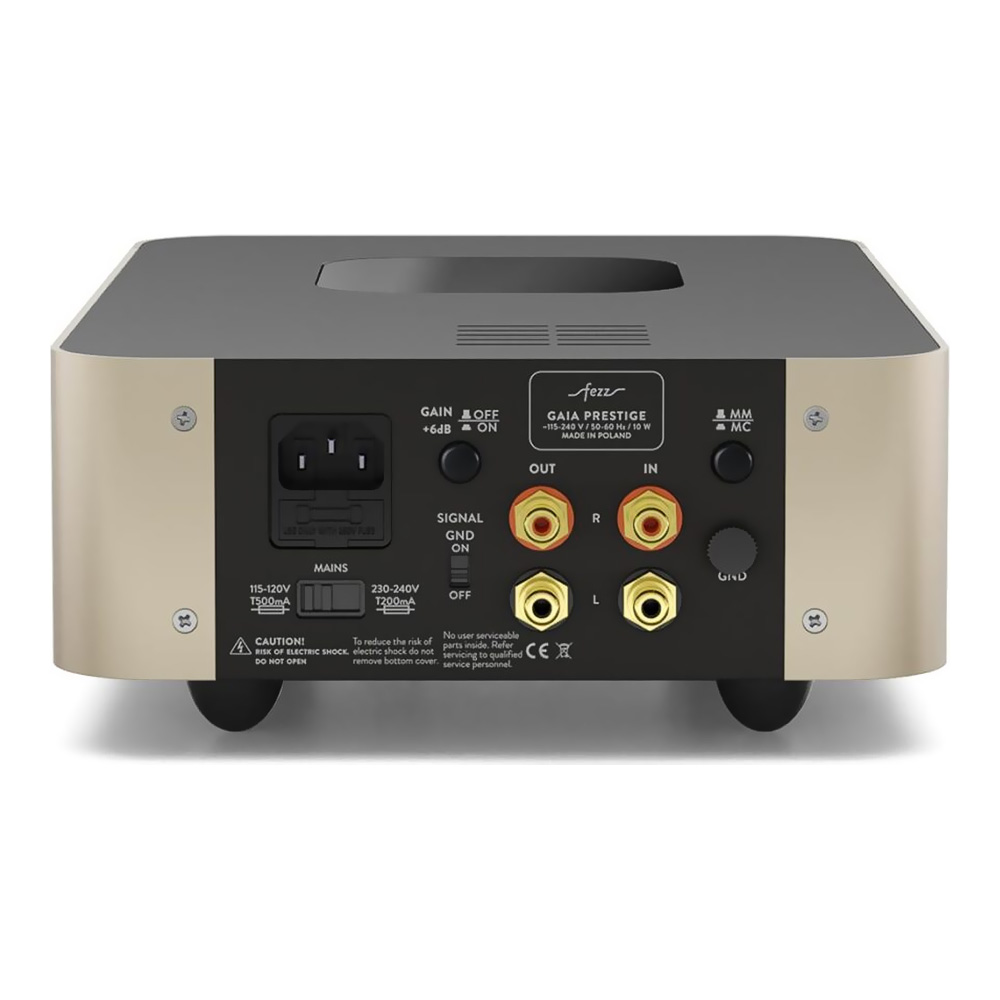 Préamplificateur phono Fezz Gaia Prestige finition Sunlight face arrière