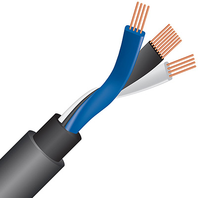 Wireworld Equinox 10 coupe technique montrant les conducteurs OCC 7N torsadés et l’isolation COMPOSILEX 5