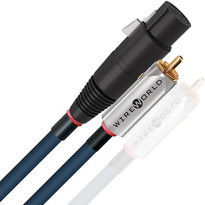 câble wireworld luna 10 équipé d’un connecteur xlr et rca avec structure renforcée et contacts haute conductivité