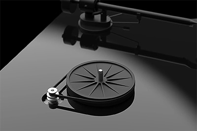 détail du sous plateau anti résonance de la Pro Ject T1 EVO
