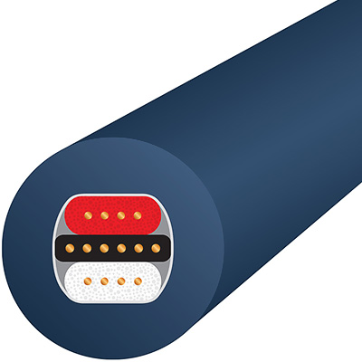 vue en coupe du wireworld luna 10 exposant ses conducteurs en cuivre sans oxygène et son isolation avancée contre les interférences électromagnétiques