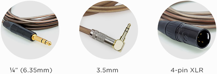 Options de connexion en jack 3 5 mm 6 35 mm et XLR 4 broches du Hifiman HE1000 V2 Stealth