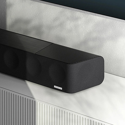Sennheiser Ambeo SoundBar Max avec grille acoustique et design épuré