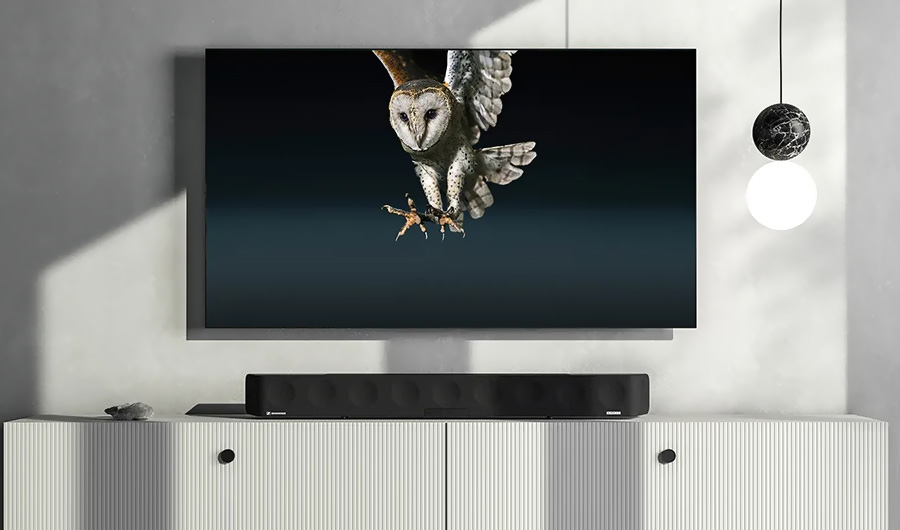 Sennheiser Ambeo SoundBar Max avec son design sobre et élégant