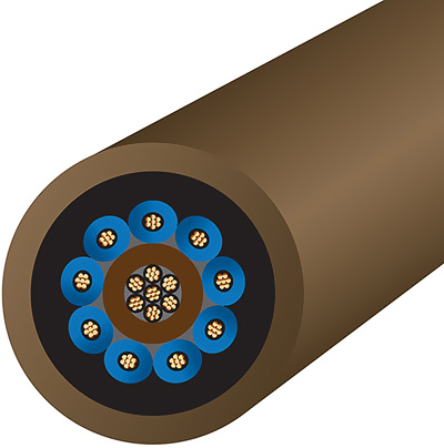 section du câble vue en coupe du Wireworld stratus 10 mini power