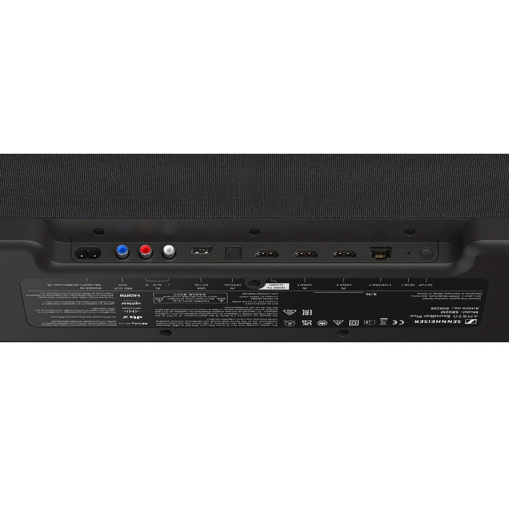 sennheiser soundbar ambeo plus connectique