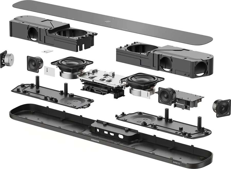 structure interne de la Sennheiser Ambeo Soundbar Mini