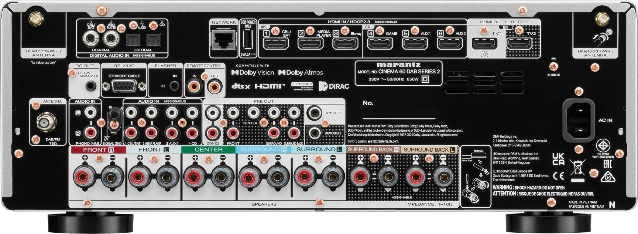 MARANTZ CINEMA 60 DAB VERSION 2 ARRIERE connection